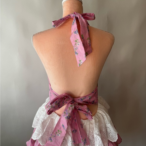 Sugar Thrillz Pink and White Lace Mini Dress - Picture 5 of 9